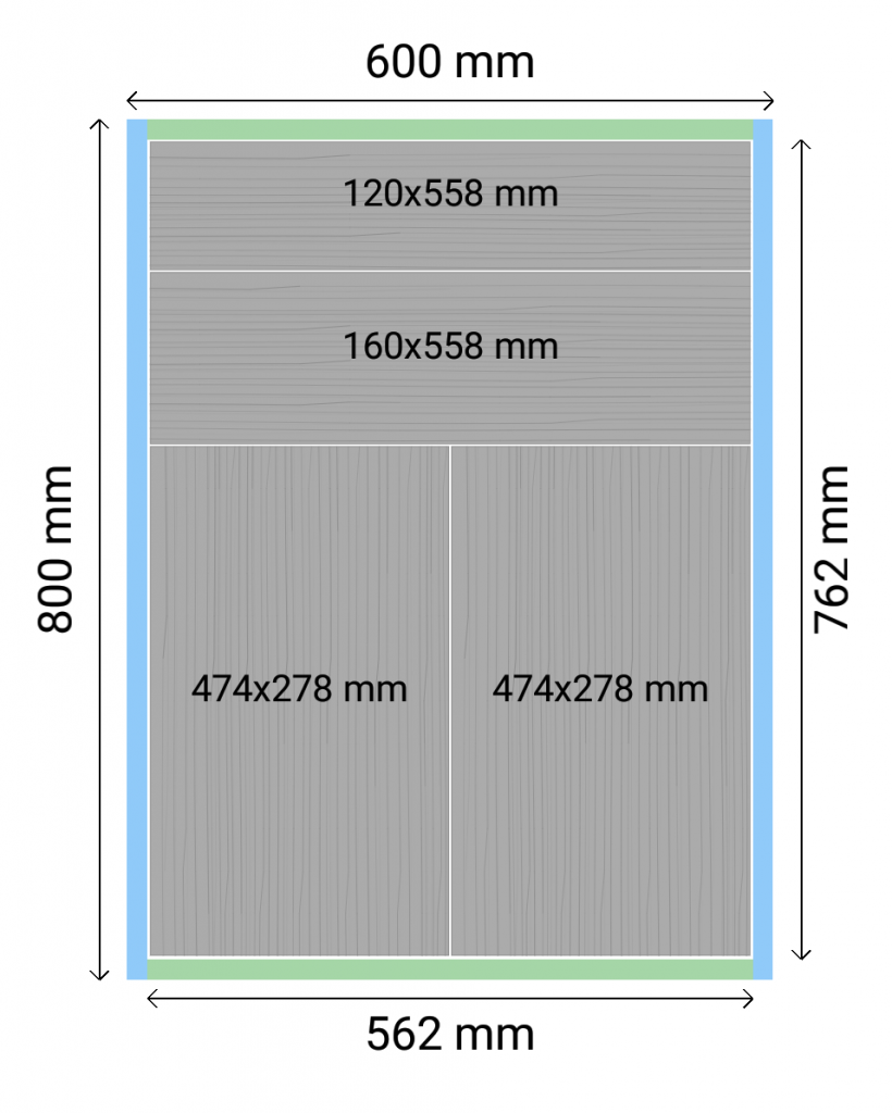 Vista 2d Frontal de Módulo de Cocina